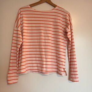Old Navy Orange and White Striped Long Sleeve Tee